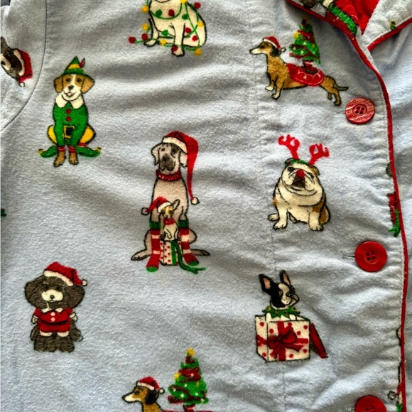 Women’s Christmas dogs flannel pajama set - Picture 3 of 4